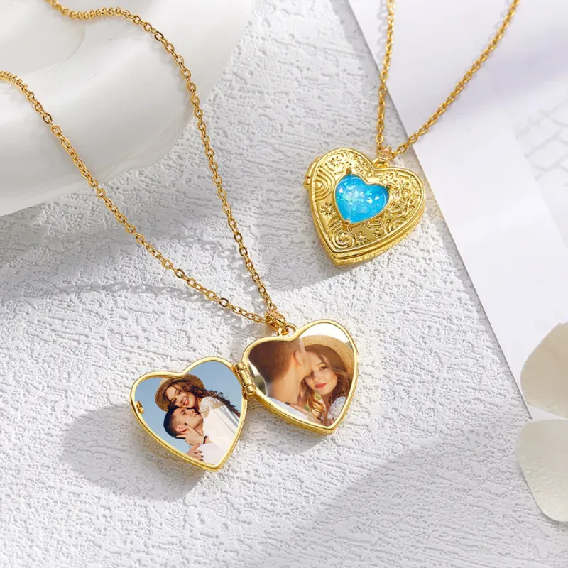 Custom Photo Openable Necklace Trendsetting Love Heart Box Pendant For Women 2