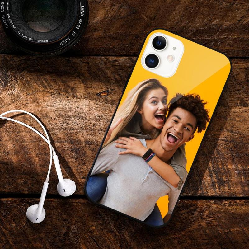 Custom Photo Phone Case Black Edge Soft Shell Tempered Iphone12 For Lovers 1