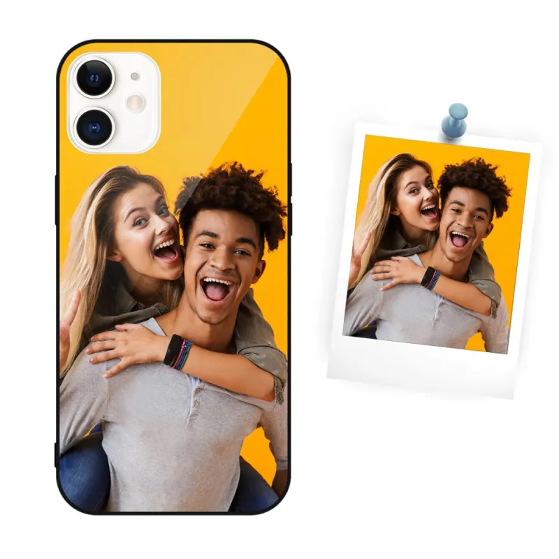 Custom Photo Phone Case Black Edge Soft Shell Tempered Iphone12 For Lovers 2