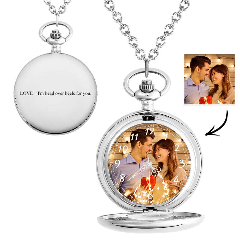 Custom Photo Pocket Watch Gift For Him Personalised Engravable Pocket Watches Valentine's Day Gift For Lover 2