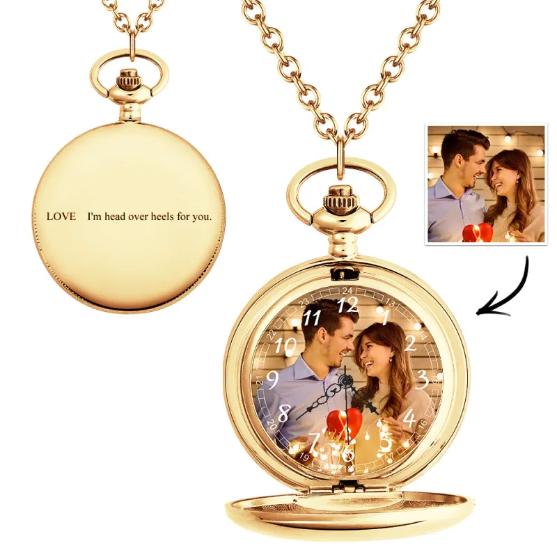 Custom Photo Pocket Watch Gift For Him Personalised Engravable Pocket Watches Valentine's Day Gift For Lover 1