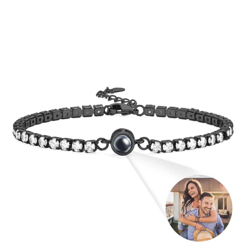 Custom Photo Projection Bracelet Tennis Bracelet Fashionable All Diamonds Bracelet Gifts For Her 4