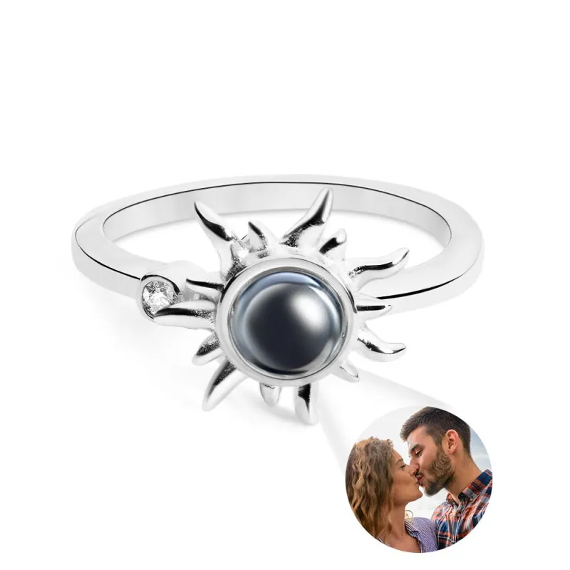 Custom Photo Projection Ring Fashion Sun Couple Gifts