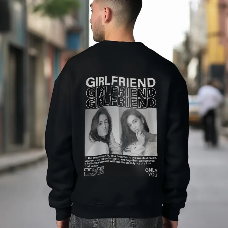 Custom Photo Round Neck Unisex Sweatshirt Personalized Pictures Crewneck Sweatshirts Valentine's Day Gift for Couple 5