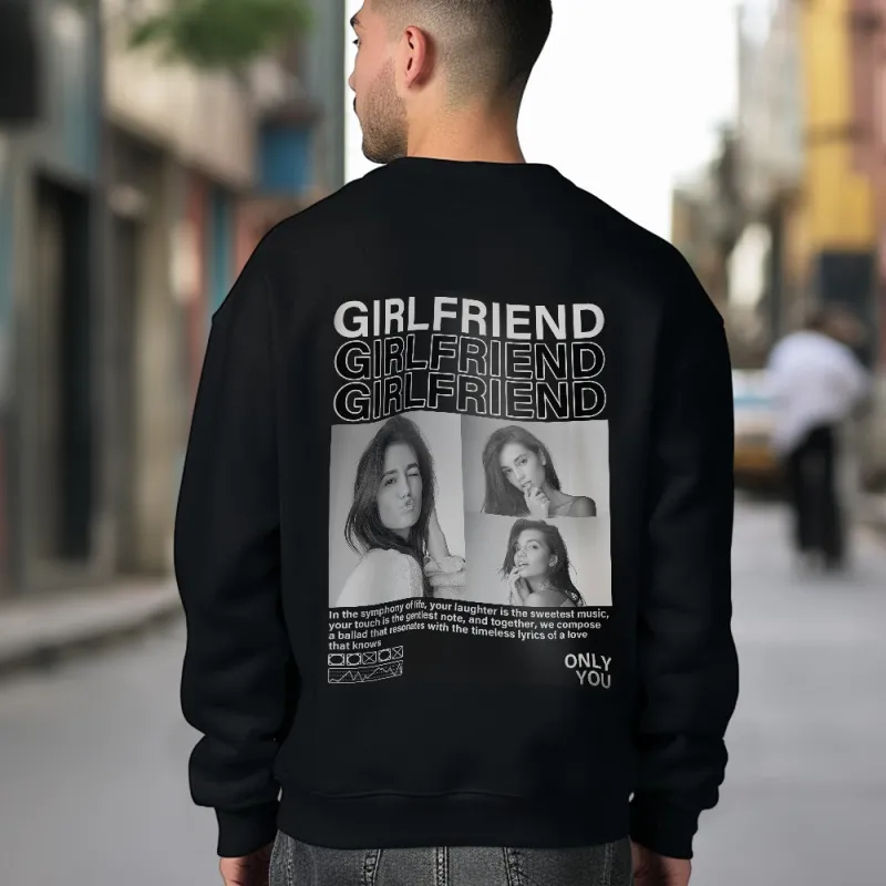 Custom Photo Round Neck Unisex Sweatshirt Personalized Pictures Crewneck Sweatshirts Valentine's Day Gift for Couple 6