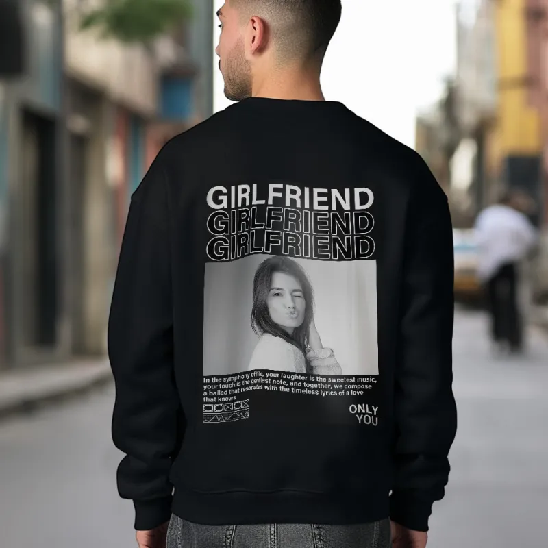 Custom Photo Round Neck Unisex Sweatshirt Personalized Pictures Crewneck Sweatshirts Valentine's Day Gift for Couple 3