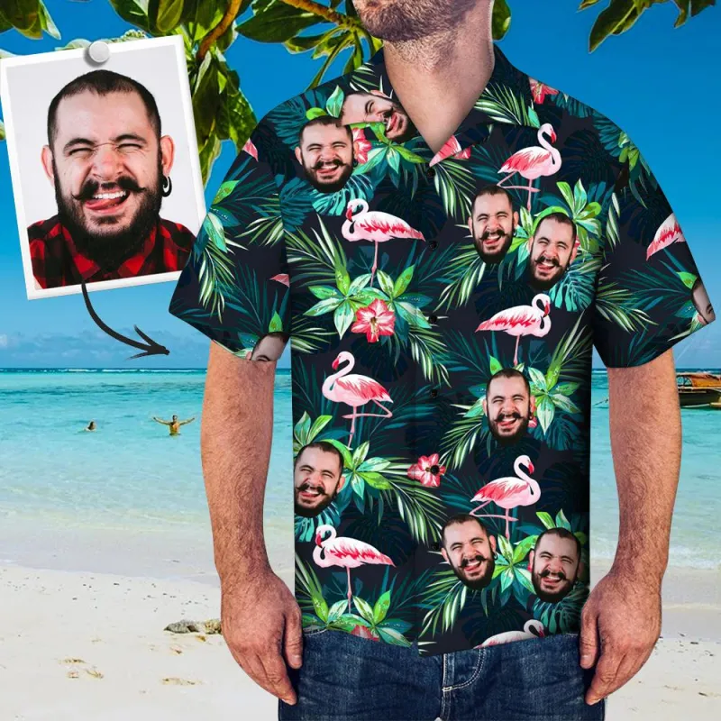 Custom Photo Shirt Men S All Over Print Hawaiian Shirt Warm Family