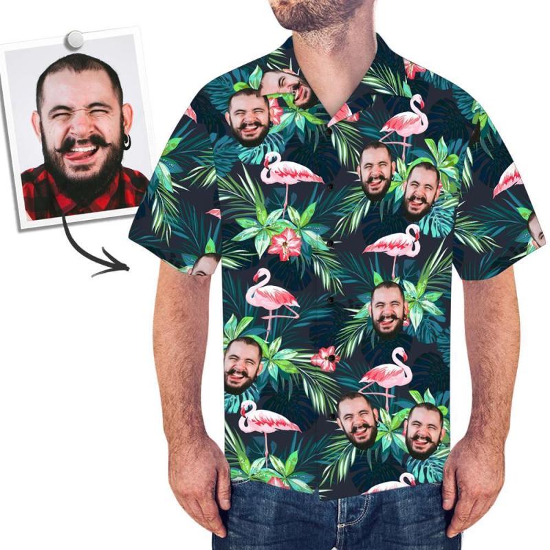 Custom Photo Shirt Men S All Over Print Hawaiian Shirt Warm Family 1