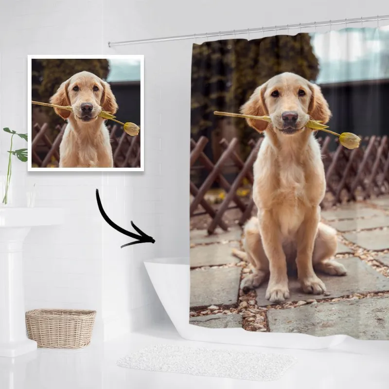 Custom Photo Shower Curtain Unique Gift Waterproof Shower Curtain 152*183cm