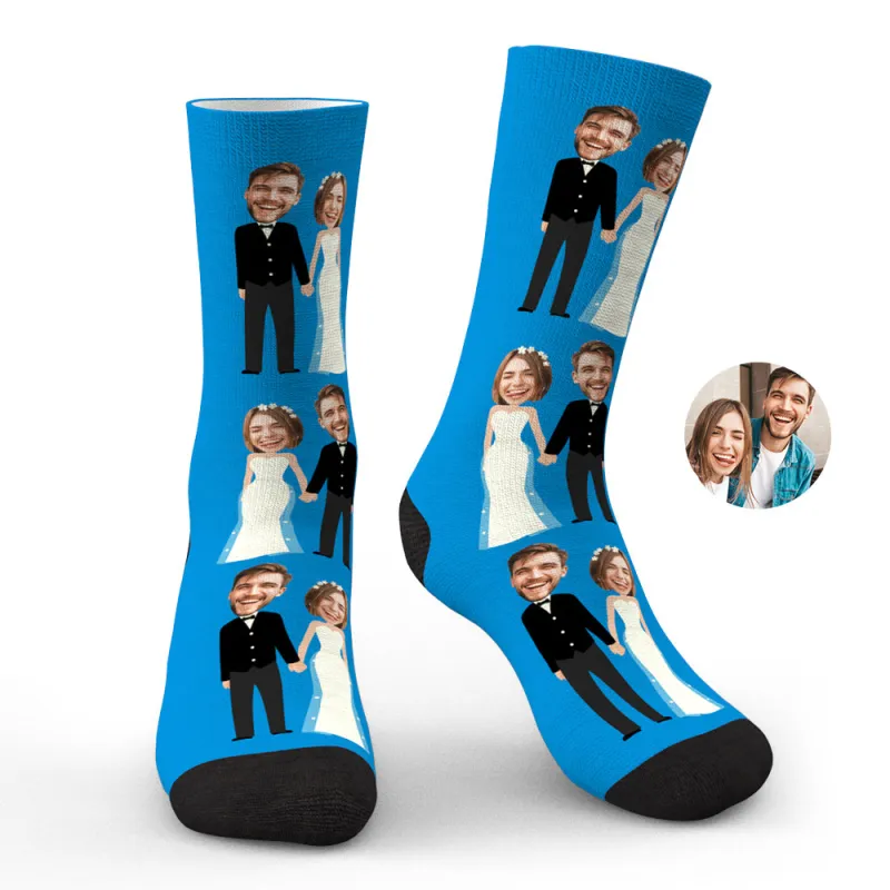 Custom Photo Socks Funny Wedding Photo Couple Gifts