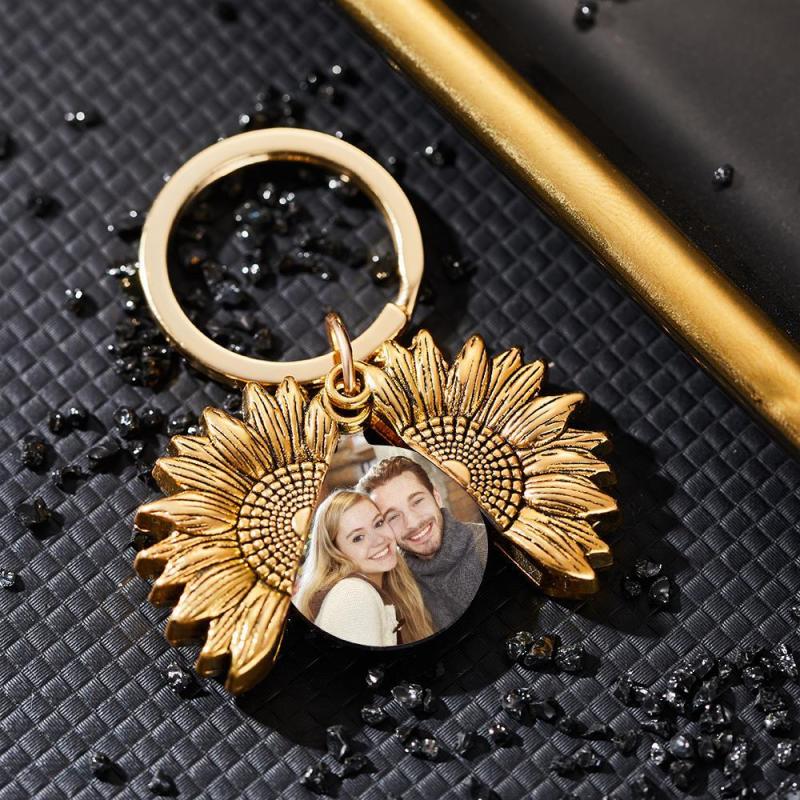 Custom Photo Sunflower Keychain Custom Photo Pendant Keychain For Kids 1