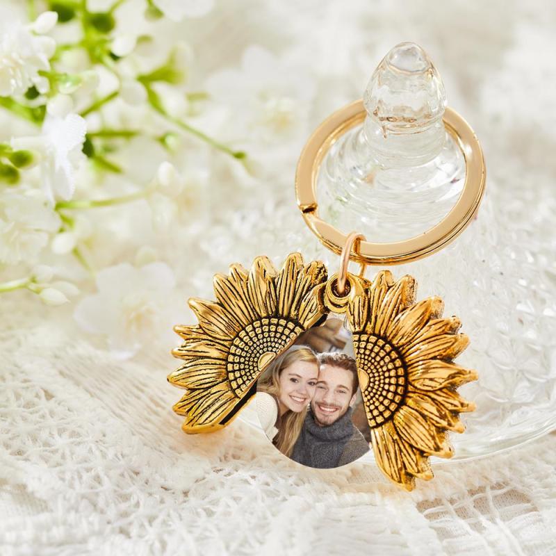 Custom Photo Sunflower Keychain Custom Photo Pendant Keychain For Kids 4