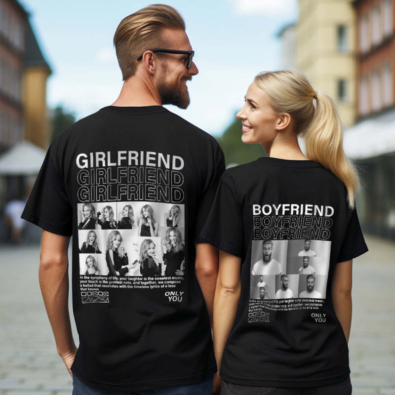 Custom Photo T-shirts Personalized Pictures T-shirt Valentine's Day Gifts for Couples 1