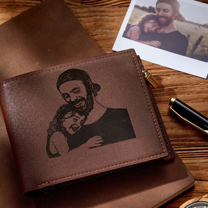 Custom Photo Wallet with Two Pictures Father's Gift 2