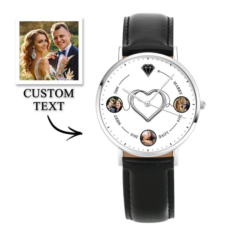 Custom Photo Watch Backward Watch Back In Time Watch Gift for Couple 3