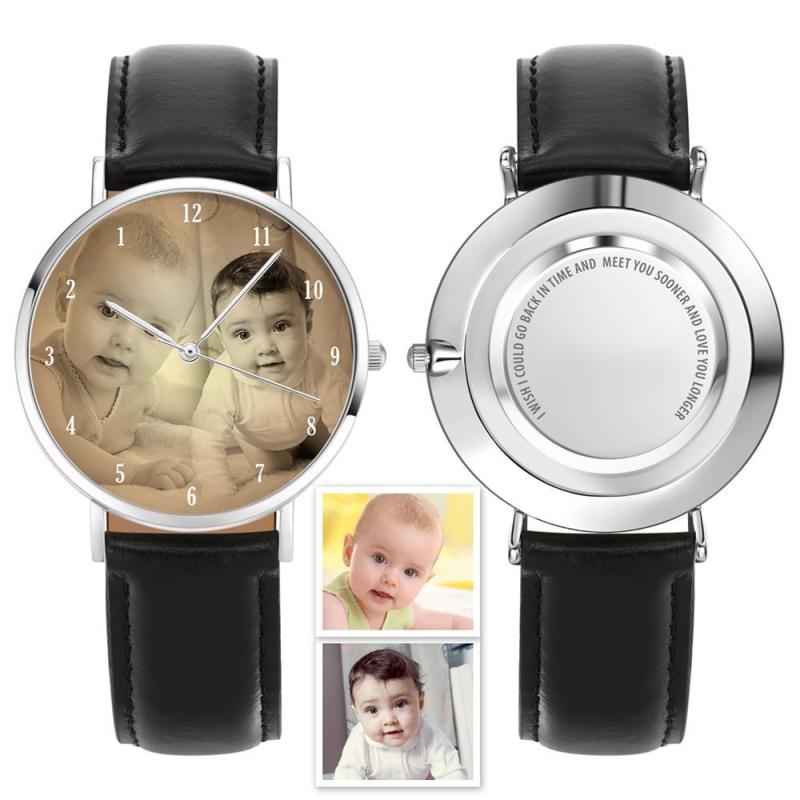 Custom Photo Watch Backward Watch Gift for Couple 2