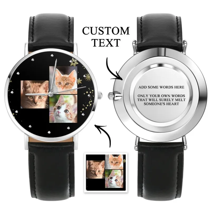 Custom Photo Watch Personalized Collage Photo Watch for Cat Owner 1