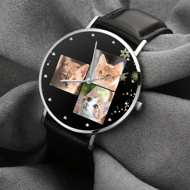 Custom Photo Watch Personalized Collage Photo Watch for Cat Owner 2