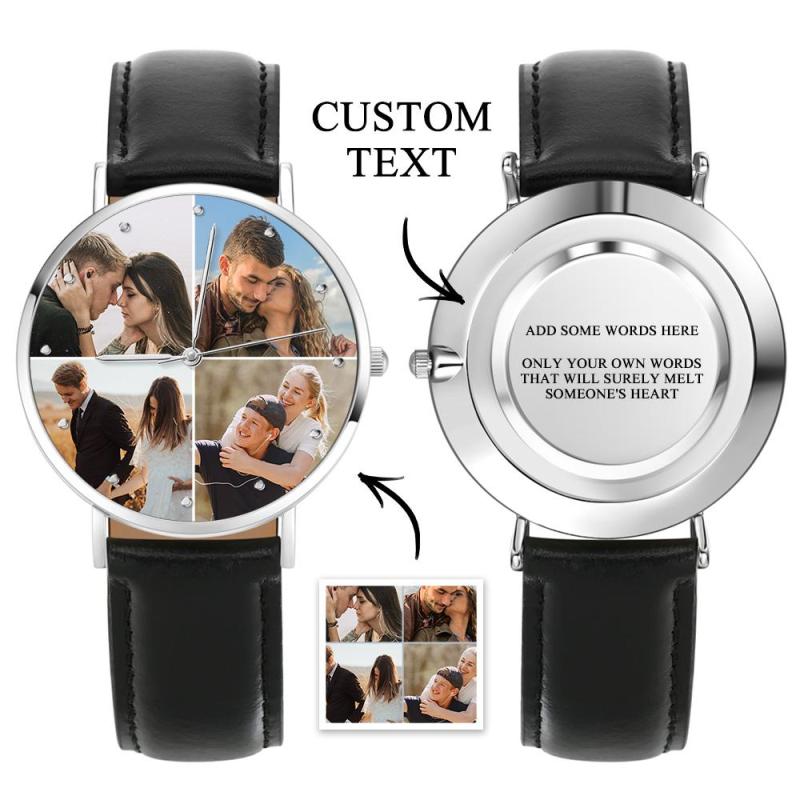 Custom Photo Watch Personalized Collage Photo Watch Gift for Father 2