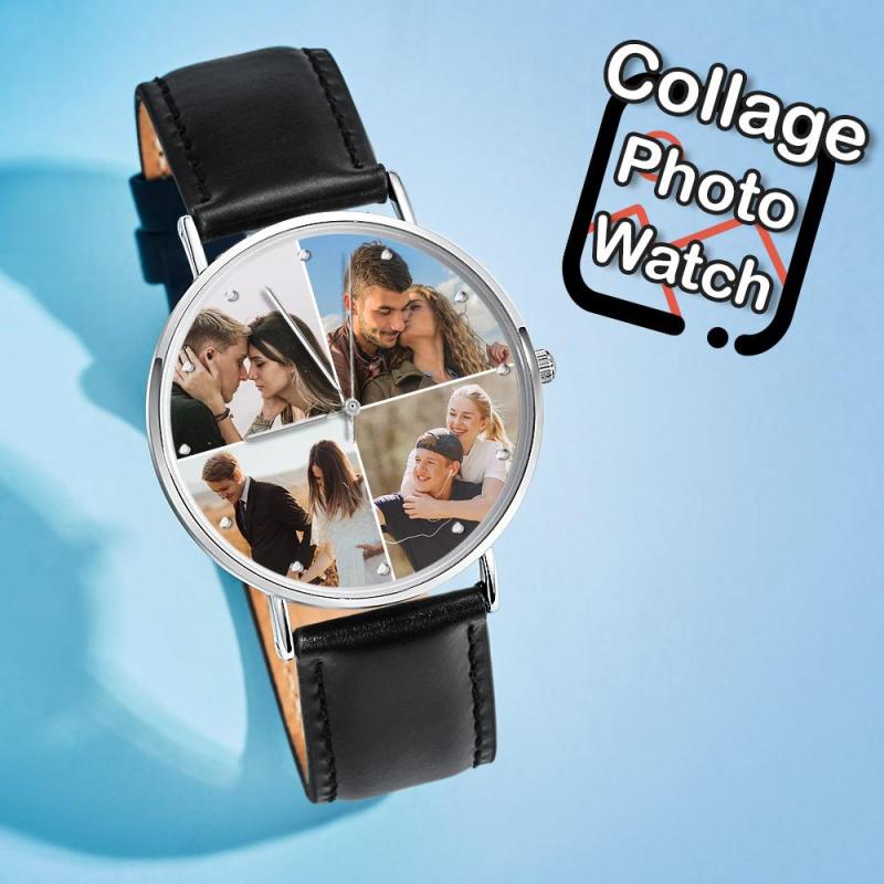 Custom Photo Watch Personalized Collage Photo Watch Gift for Father 3