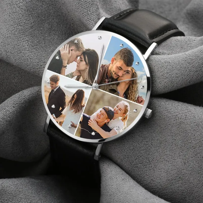 Custom Photo Watch Personalized Collage Photo Watch Gift for Father 4