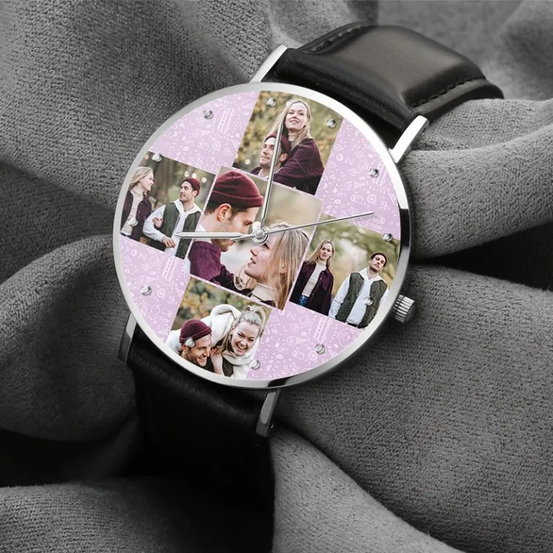 Custom Photo Watch Personalized Collage Photo Watch Gift for Him 2