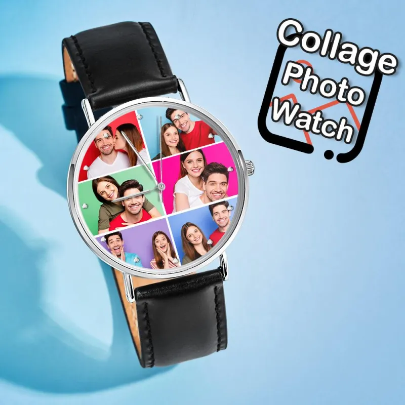 Custom Photo Watch Personalized Photo Collage Watch Gift