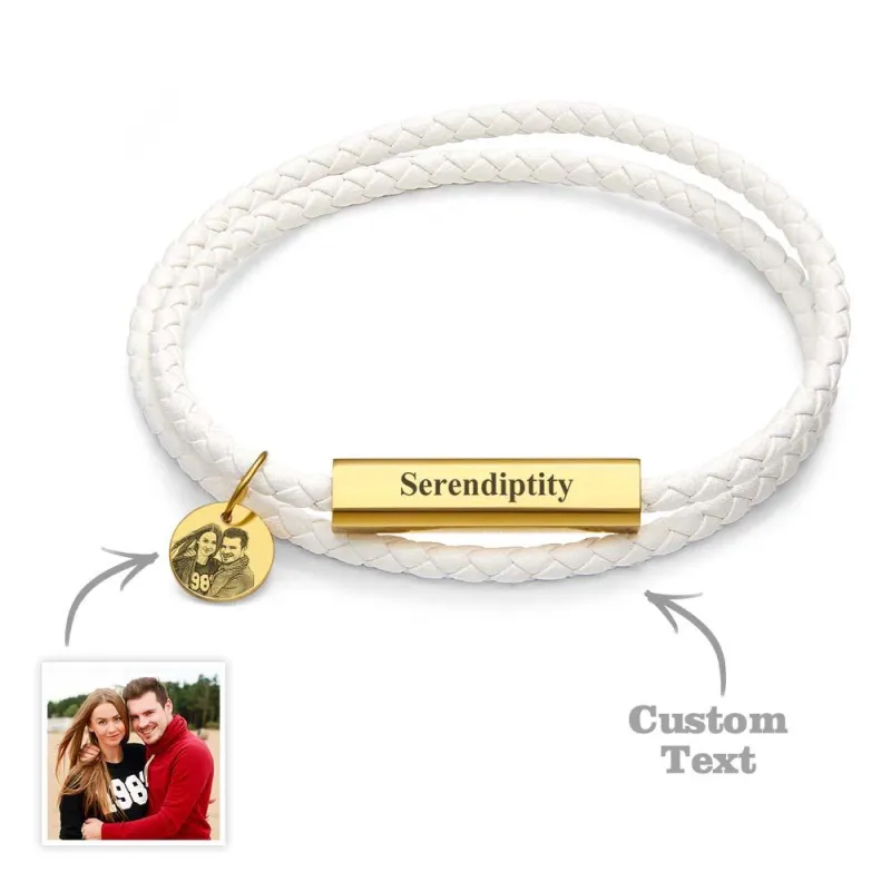 Custom Portrait Bracelet Personalizing Your Special Text or Date Memorial Jewelry Gift 1