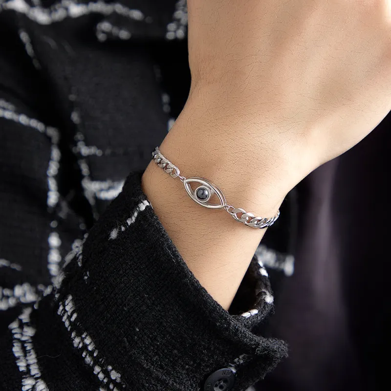 Custom Projection Bracelet Cuban Chain Metal Gift for Boyfriend 3