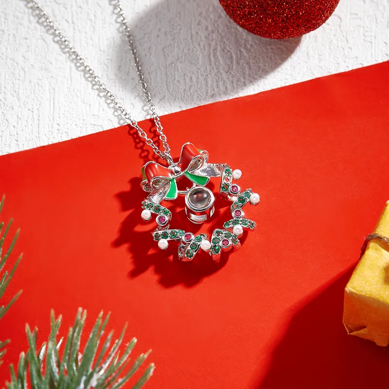 Custom Projection Necklace Christmas Wreath Necklace Gifts for Her Christmas Gifts 1