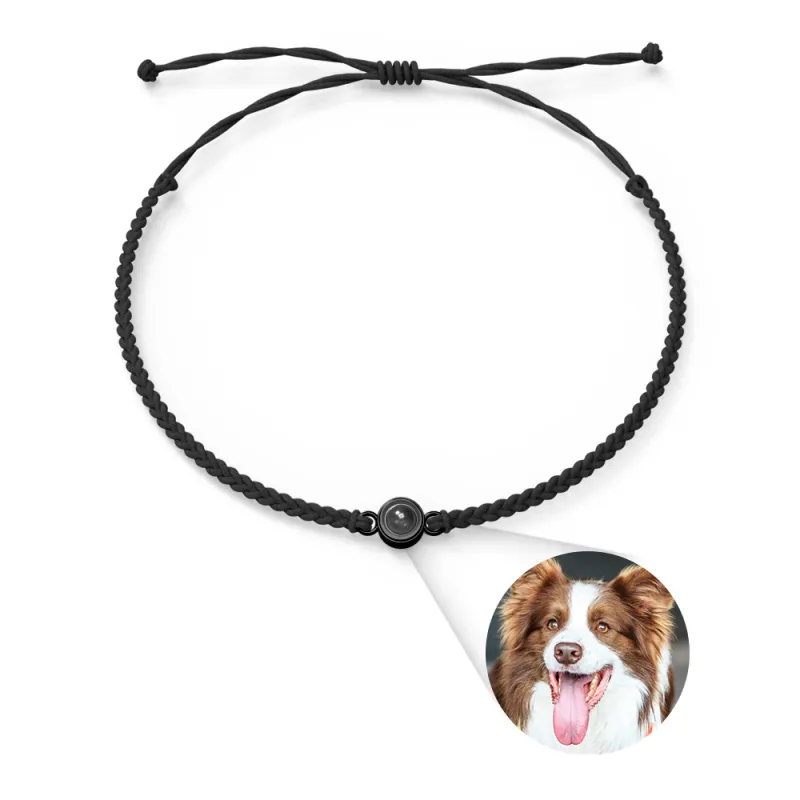 Custom Projection Photo Circle Bracelet, Personalized Picture Inside Jewelry, Pet Memorial Gifts