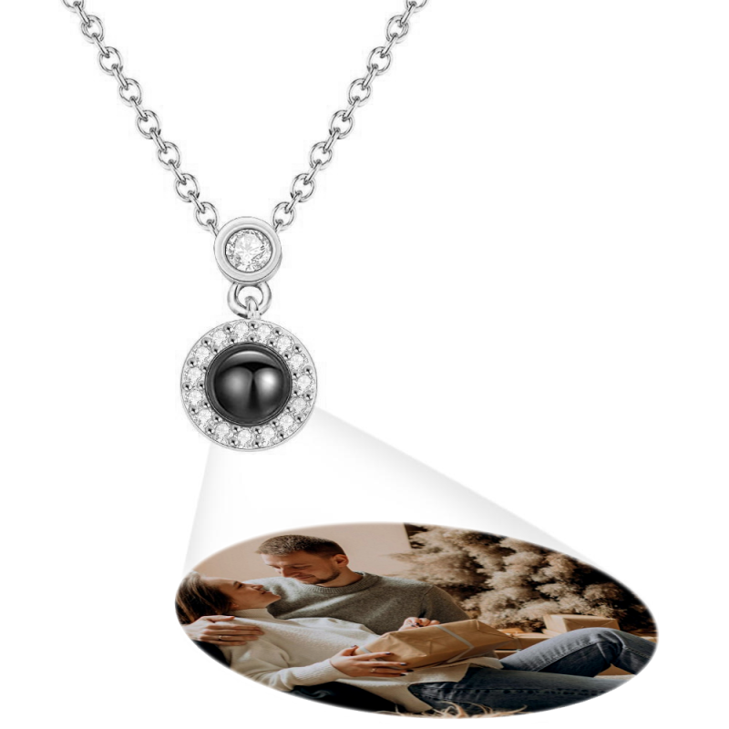 Custom Projection Photo Necklace Personalized Pet Photo Pendant Projection Chain Women Memorial Jewelry Gifts 1