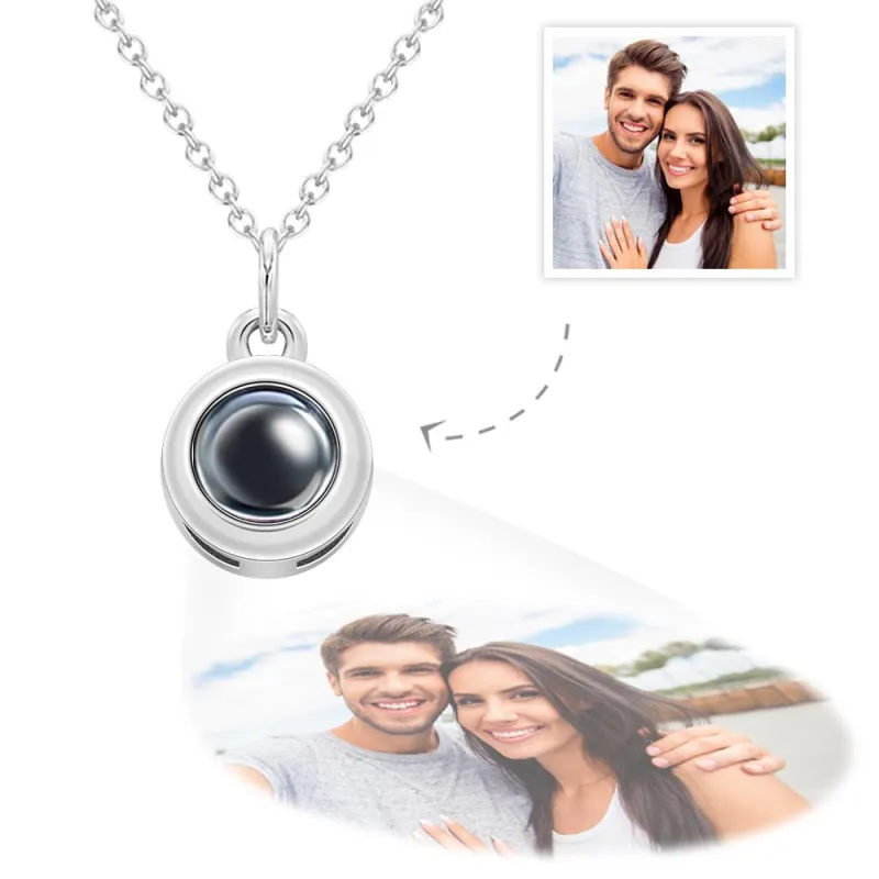 Custom Projection Photo Necklace Personalized Pet Photo Pendant Projection Chain Women Memorial Jewelry Gifts 4