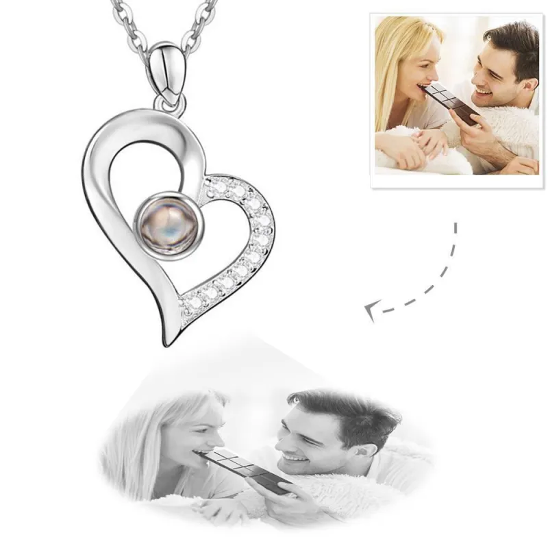 Custom Projection Photo Necklace Personalized Pet Photo Pendant Projection Chain Women Memorial Jewelry Gifts 2