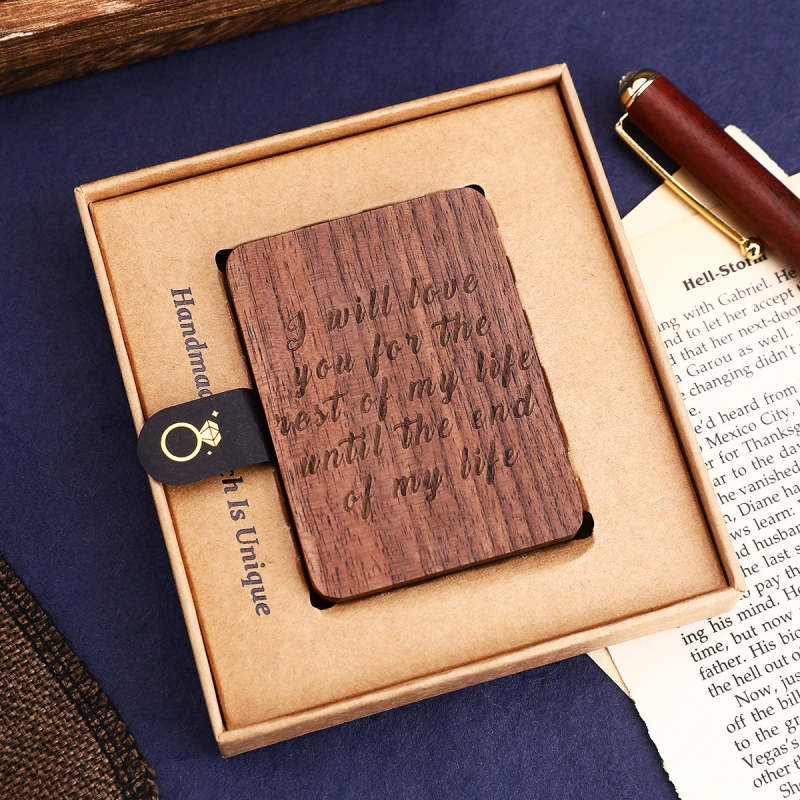 Custom Ring Box Thin Rotating Engagement Ring Box Personalize Wooden Ring Box Anniversary Gift (Box Only, Ring Not Included) 1