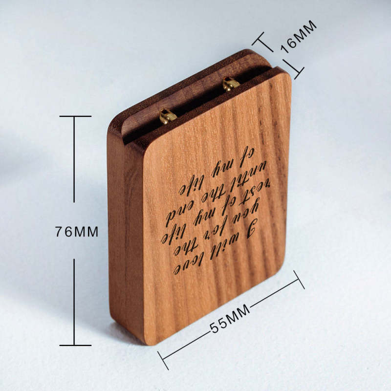 Custom Ring Box Thin Rotating Engagement Ring Box Personalize Wooden Ring Box Anniversary Gift (Box Only, Ring Not Included) 5