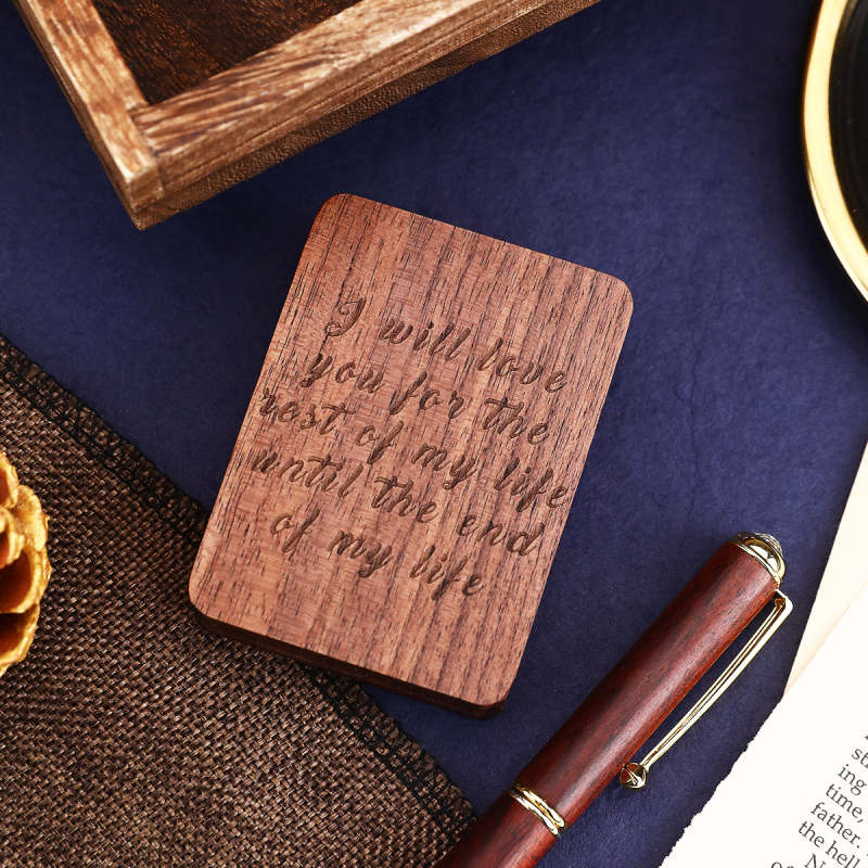 Custom Ring Box Thin Rotating Engagement Ring Box Personalize Wooden Ring Box Anniversary Gift (Box Only, Ring Not Included) 2