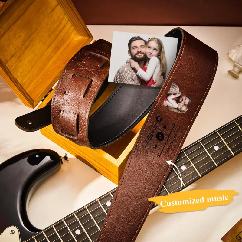 Custom Scannable Spotify Code Custom Photo Guitar Strap Music Gifts 1