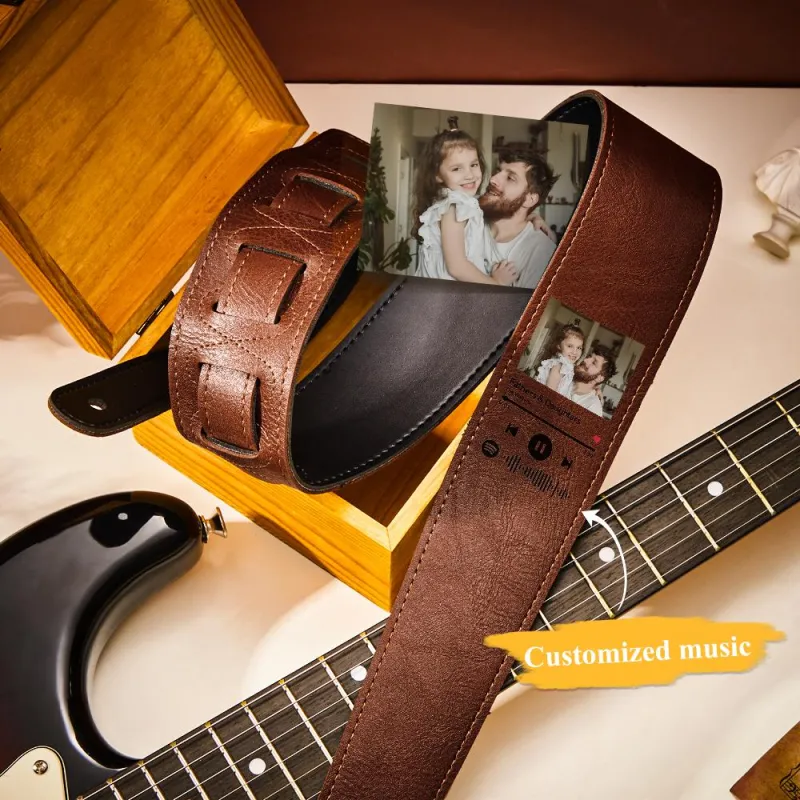 Custom Scannable Spotify Code Custom Photo Guitar Strap Music Gifts 3