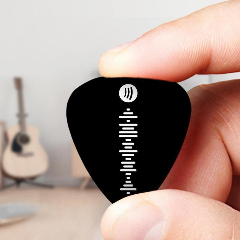 Custom Scannable Spotify Code Guitar Pick, Engraved Custom Music Song Guitar Pick Black Gifts for Boyfriend 3