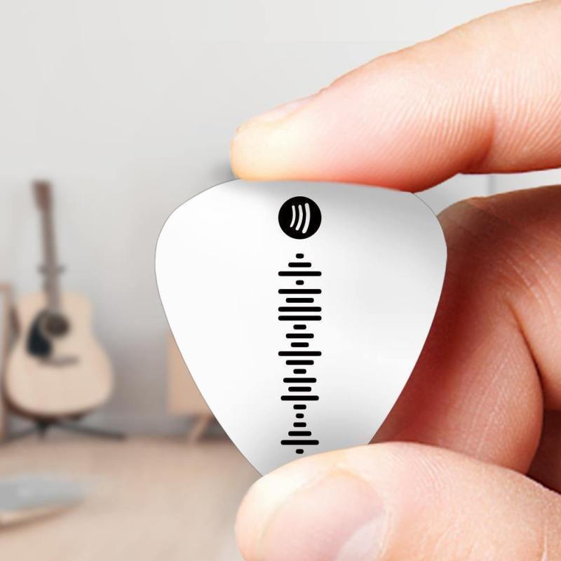 Custom Scannable Spotify Code Guitar Pick, Engraved Custom Music Song Guitar Pick Black Gifts for Boyfriend 4