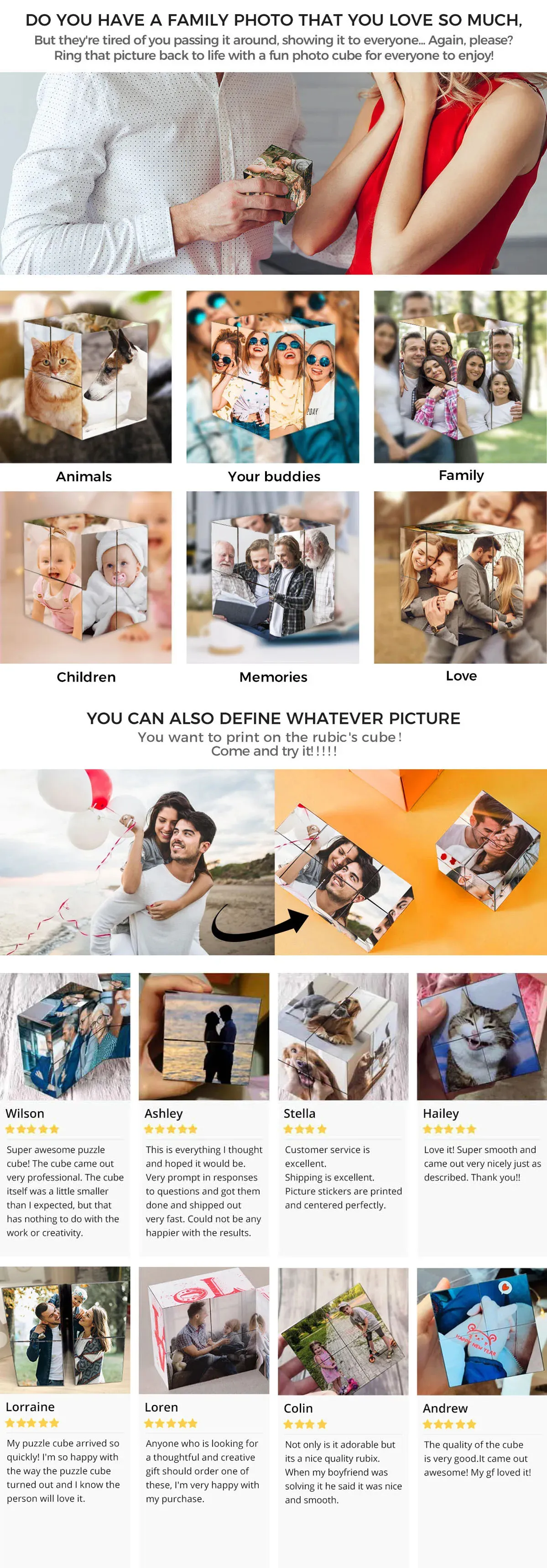 Custom Scannable Spotify Code Photo Rubic Cube Photo Frame Multiphoto Gifts for Couples 0