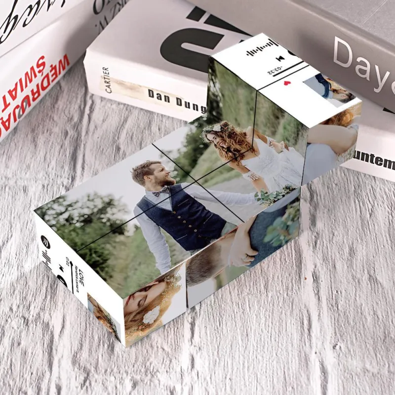 Custom Scannable Spotify Code Photo Rubic Cube Photo Frame Multiphoto Gifts for Couples 4