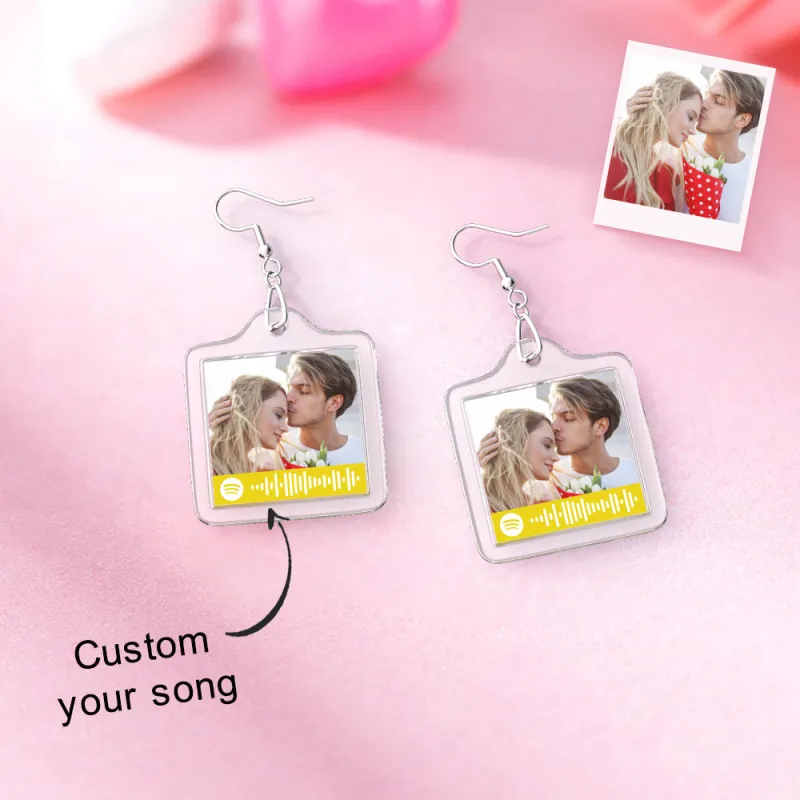 Custom Spotify Code Earrings for Her 4