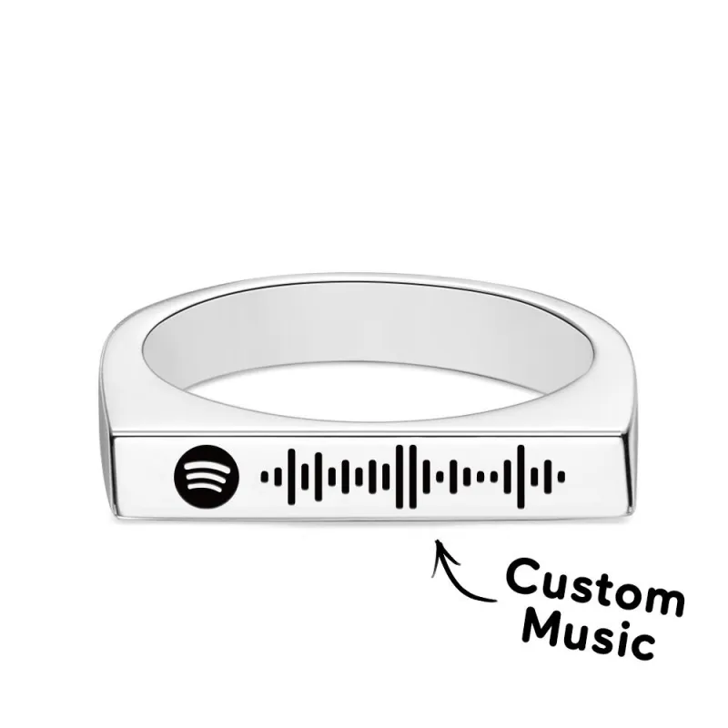 Custom Spotify Code Ring Simple Music Gifts for Couple