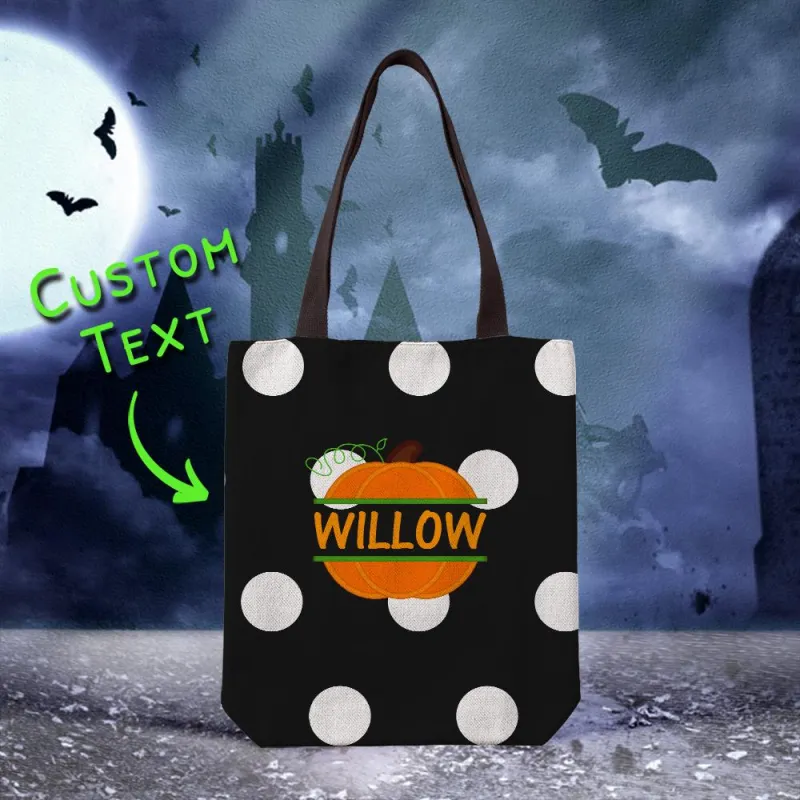 Custom Text Canvas Bag Gifts For Friends On Halloween