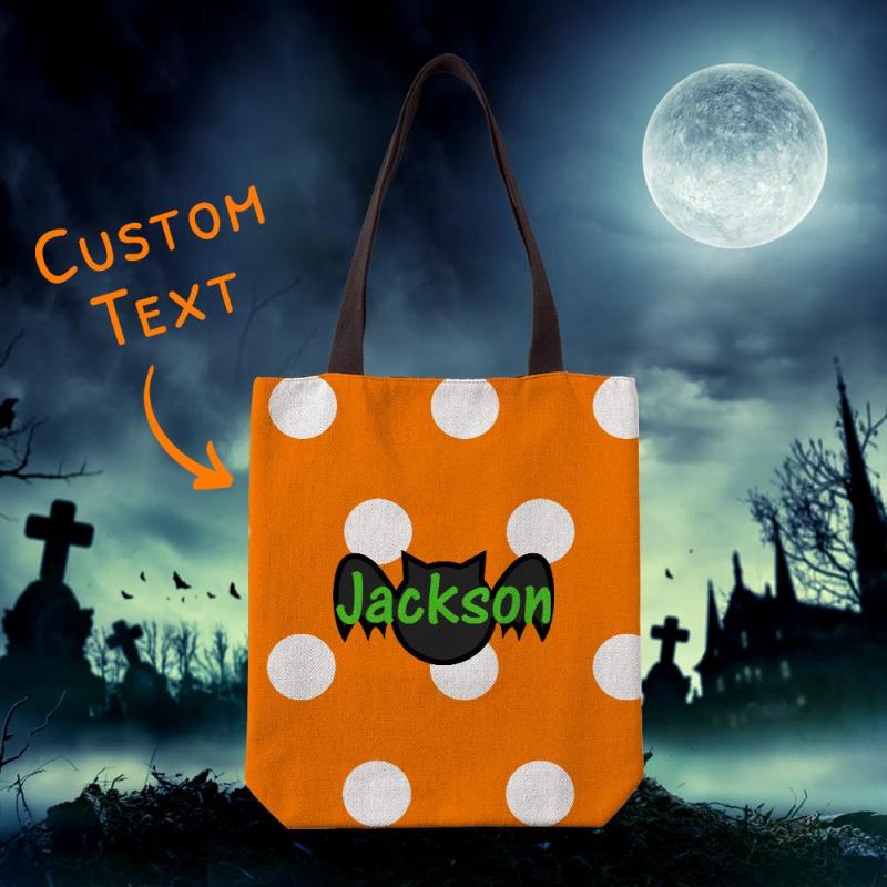 Custom Text Canvas Bag Gifts For Friends On Halloween 4