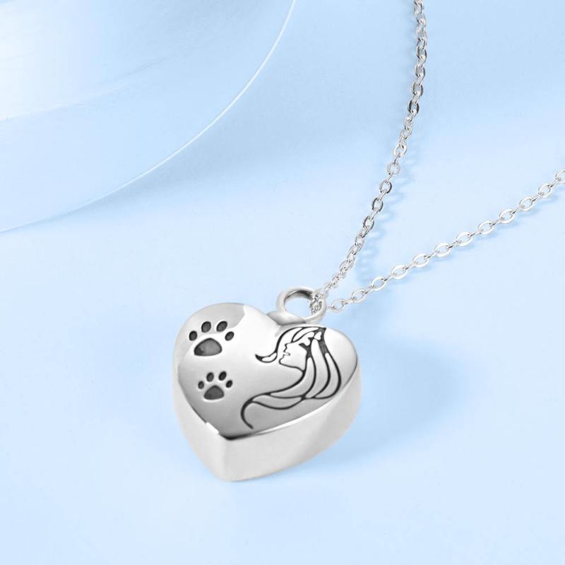 Custom Urn Necklace Photo Necklace Cremation - Silver 2