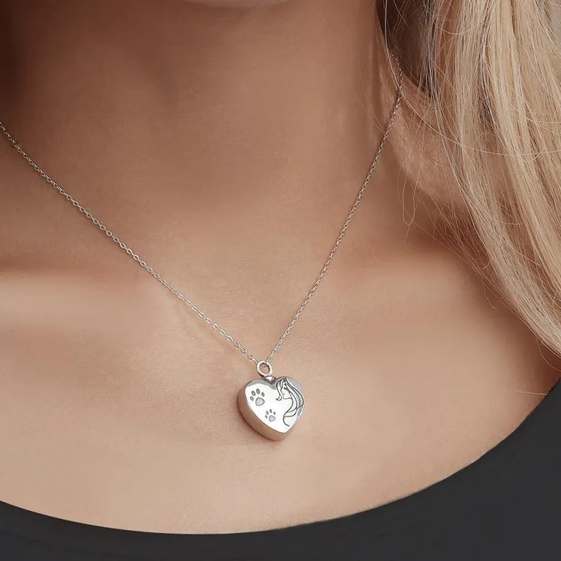 Custom Urn Necklace Photo Necklace Cremation - Silver 4