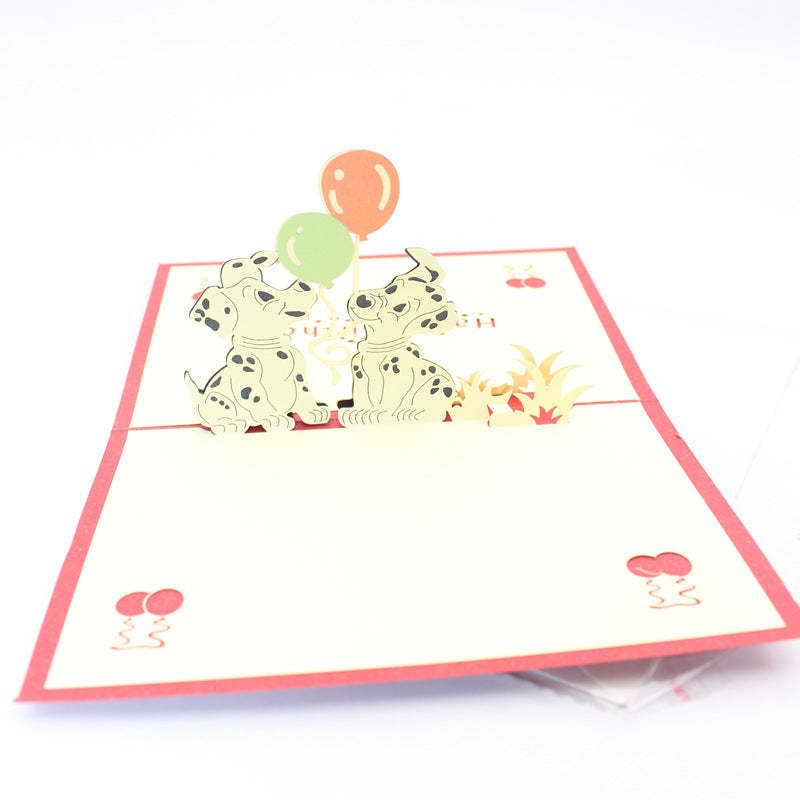 Cute Dalmatians Birthday Greeting Card 3D Pop-up Greeting Card 2